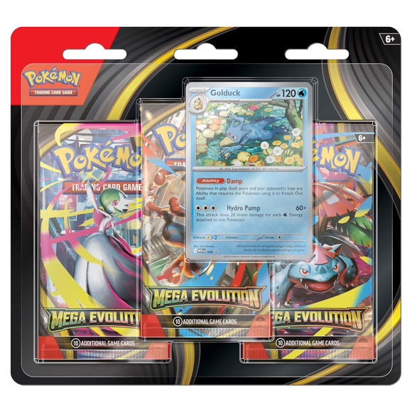 Mega Evolution Golduck Promo Pokemon TCG Booster 3-Pack