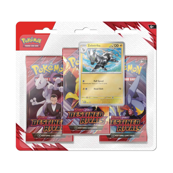 Destined Rivals Zebstrika Promo Pokemon Scarlet & Violet TCG Booster 3-Pack