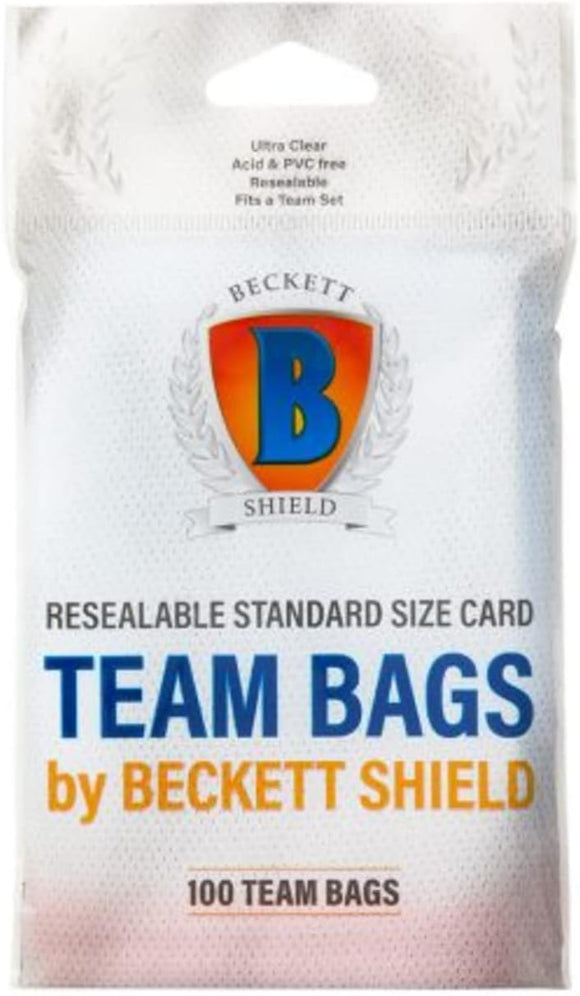 Beckett Shield Standard Size Card Sleeves Resealable Team Bags 100 Count