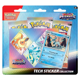 Glaceon Prismatic Evolutions Pokemon S&V Tech Sticker Collection 3-Pack
