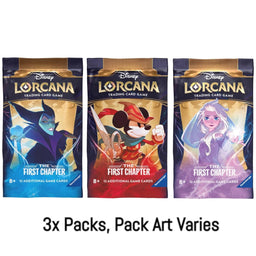 3x Packs, The First Chapter Lorcana Booster Pack (Pack Art Varies)