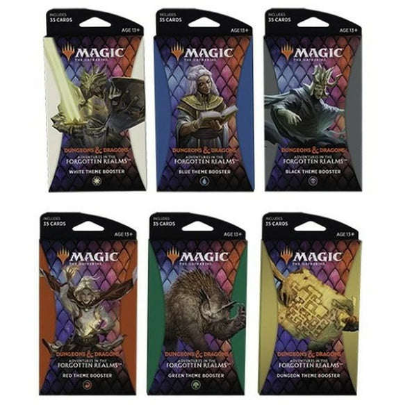 Adventures in the Forgotten Realms D&D Magic The Gathering Theme Booster - All 6