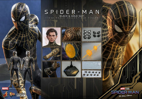 Spider-Man Black & Gold Spider-Man No Way Home MMS 1/6 Scale Hot Toys Exclusive
