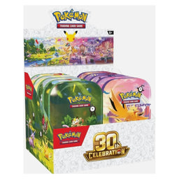 Pokemon 30th Celebration Mini Tin Display (10 Total, 2 of Each Tin)