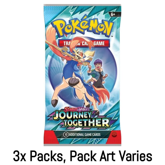 3x Packs, Journey Together Pokemon TCG Booster (Pack Art Varies)