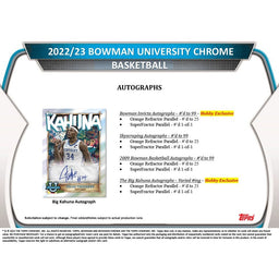 2022-23 Bowman University Chrome Basketball Hobby Box