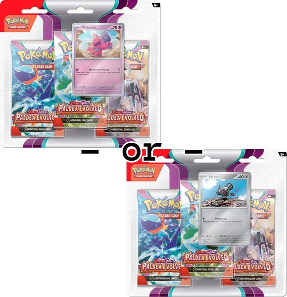 Paldea Evolved Pokemon Scarlet and Violet TCG Three Booster Pack Blister