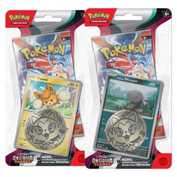 Pawmi & Wooper Obsidian Flames Scarlet & Violet Pokemon Checklane Blister Packs