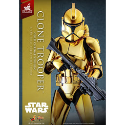 Clone Trooper (Gold Chrome) MMP Fully Poseable Exclusive Hot Toys Figure