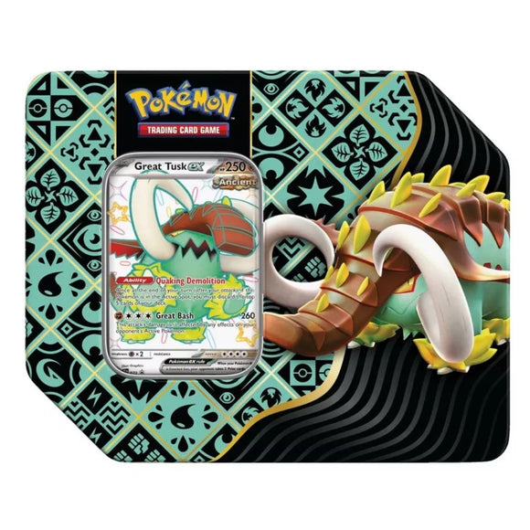 Shiny Great Tusk Paldean Fates Scarlet and Violet Pokemon TCG Tin