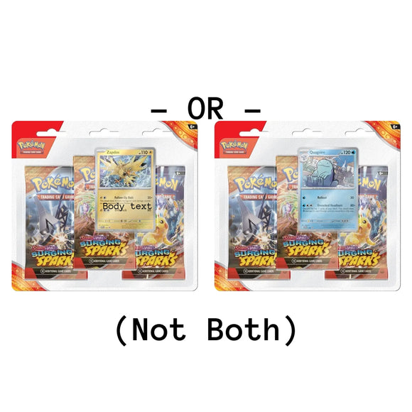 Surging Sparks Pokemon Scarlet & Violet TCG Booster 3-Pack (One at Random)