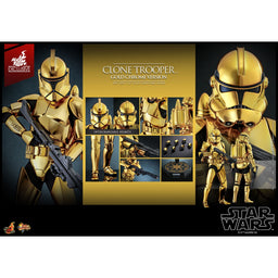 Clone Trooper (Gold Chrome Version) MMP Fully Poseable Exclusive Hot Toys Figure