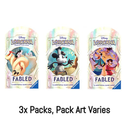3x Packs, Fabled Disney Lorcana Sleeved Booster Pack (Pack Art Varies)