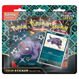 Paldean Fates Shiny Maschiff Pokemon S&V Tech Sticker Collection 3-Pack