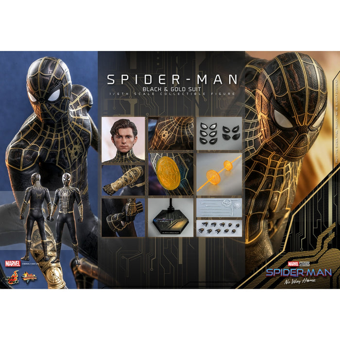 Spider-Man Black & Gold Spider-Man No Way Home MMS 1/6 Scale Hot Toys Exclusive