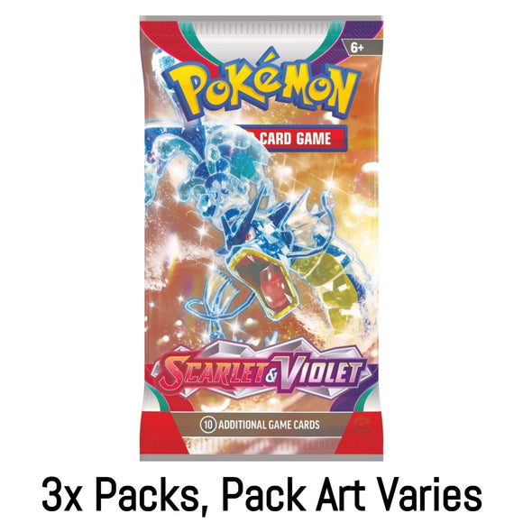 3x Packs, Scarlet & Violet (Base) Pokemon TCG Booster (Pack Art Varies)