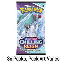 3x Packs, Chilling Reign Pokemon TCG Booster (Pack Art Varies)