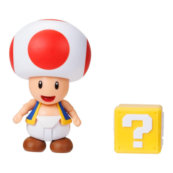 Red Toad with Question Block Super Mario Action Figure