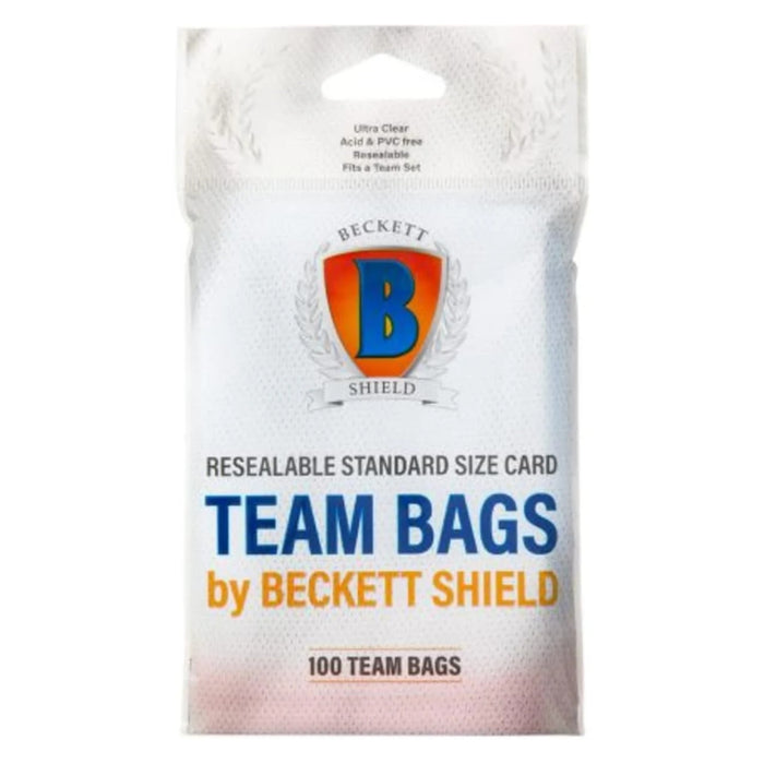 Beckett Shield Standard Size Card Sleeves Resealable Team Bags 100 Count