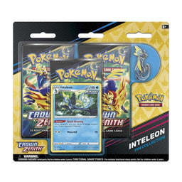 Crown Zenith Inteleon Promo Pokemon TCG Pin Collection Booster 3-Pack