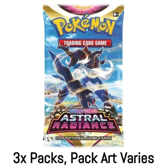 3x Packs, Astral Radiance Pokemon TCG Booster (Pack Art Varies)