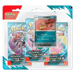 Journey Together Scrafty Promo Pokemon Scarlet & Violet Booster 3-Pack
