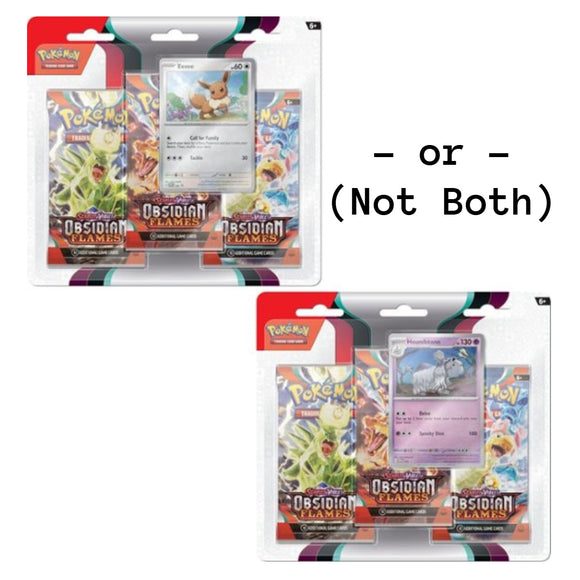 Obsidian Flames Pokemon Scarlet and Violet TCG Three Booster Pack Blister
