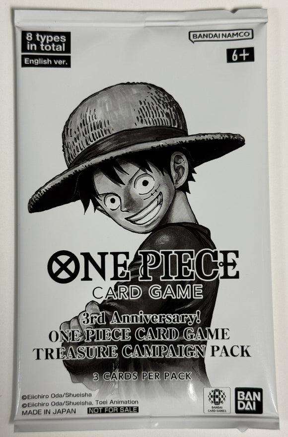 3rd Anniversary One Piece TCG Treasure Campaign Sealed English Pack