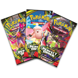 Perfect Order Mega Evolution Chikorita Promo Pokemon Booster 3-Pack